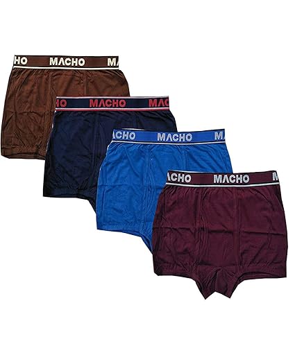 Macho Men's Cotton Multicolour Mini Trunk/Underwear Pack of 4